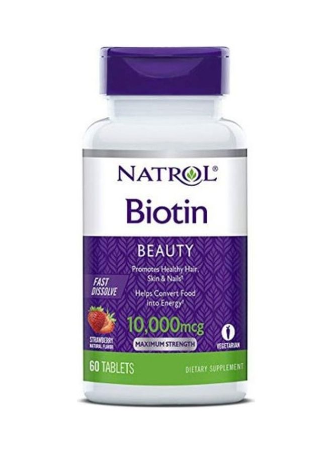 Natrol Biotin 10000Mcg Fast Dissolve 60 Tablets - Image 2